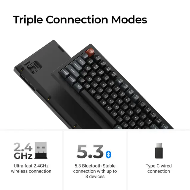 Wireless Mechanical Keyboard Keychron V1 Ultra 8K - Silk POM Switch Banana 