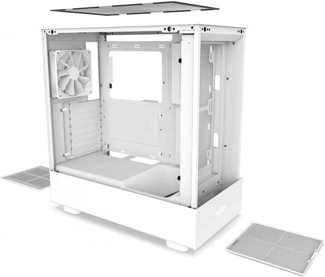 Кутия NZXT H5 Flow Matte White, Mid-Tower 