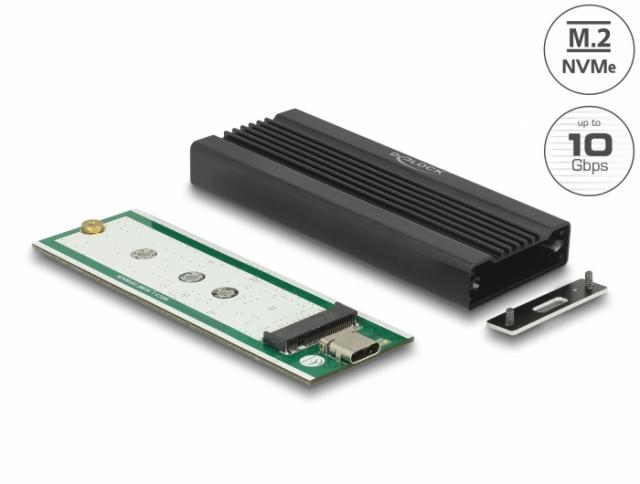 Външно чекмедже Delock, За M.2 NVMe PCIe SSD, USB-C 3.2 Gen 2, 10 Gbps 