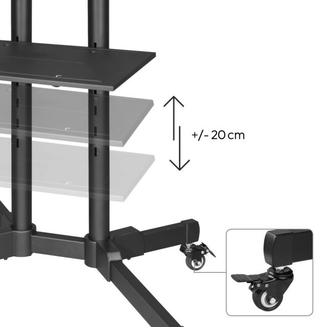 Мобилна стойка за TV HAMA Trolley , до / 75", 220874 