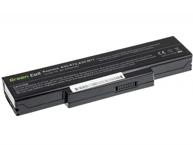 Батерия  за лаптоп GREEN CELL, Asus N71 K72 K72J K72F K73SV N71 N73 N73S N73SV X73S, 10.8V, 4400mAh 