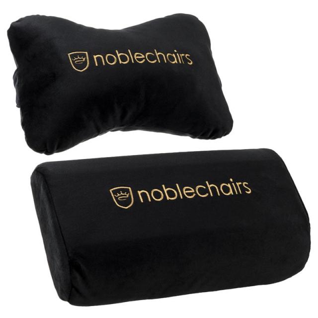 Комплект възглавници Noblechairs, За геймърски стол EPIC/ICON/HERO, Черен/Златист 