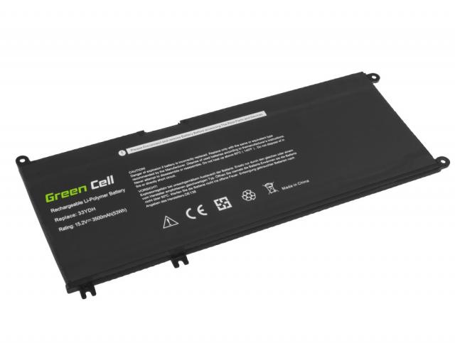 Батерия за лаптоп GREEN CELL, Dell 33YDH, Dell Inspiron G3 3579, 3779, G5 5587, G7 7588, 7577, 7773, 7778, 7779, 7786, Latitude 3380, 3480, 3490, 3590, 15.2V, 3400mAh 