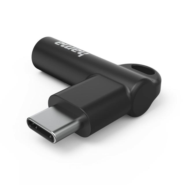 Hama USB-C – 3.5 mm Jack Socket Aux Adapter, 90°, 201701 