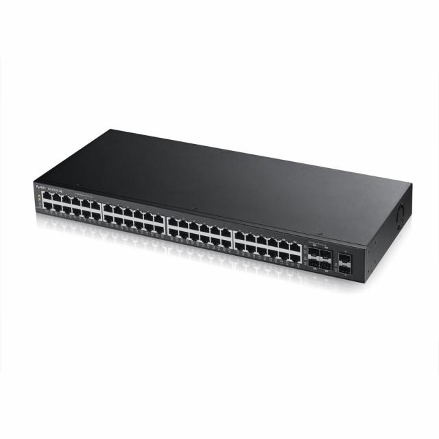 Суич ZYXEL GS1920-48, 44х GbE порта, 4х Combo порта SFP/RJ-45, управляем, за монтаж в шкаф 