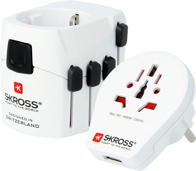 Адаптер SKROSS PRO USB, 1.302539, World, Бял 