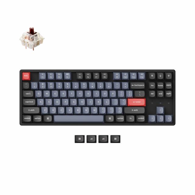 Mechanical Keyboard Keychron K8 Pro TKL Gateron G Pro(Hot Swappable) Brown Switch RGB Backlight Aluminium Frame 