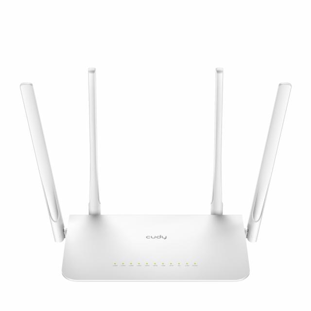 Wireless Router CUDY WR1300, Dual-band AC1200, 300+867 Mbps, DDR 128MB, White 