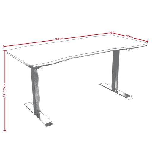 Gaming desk Nitro Concepts D16E, Carbon Black, Electric Height Adjustment 