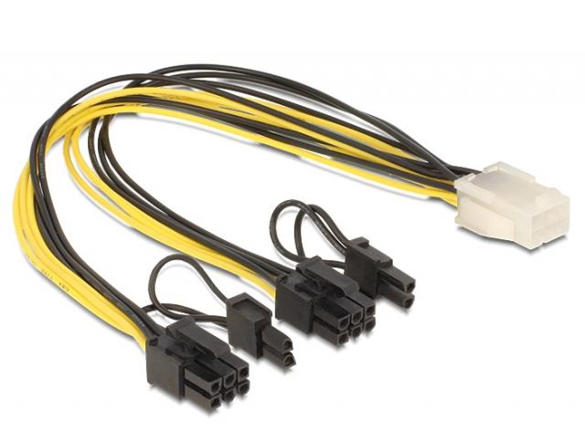 Delock PCI Express power cable 6 pin female > 2 x 8 pin male 30 cm 