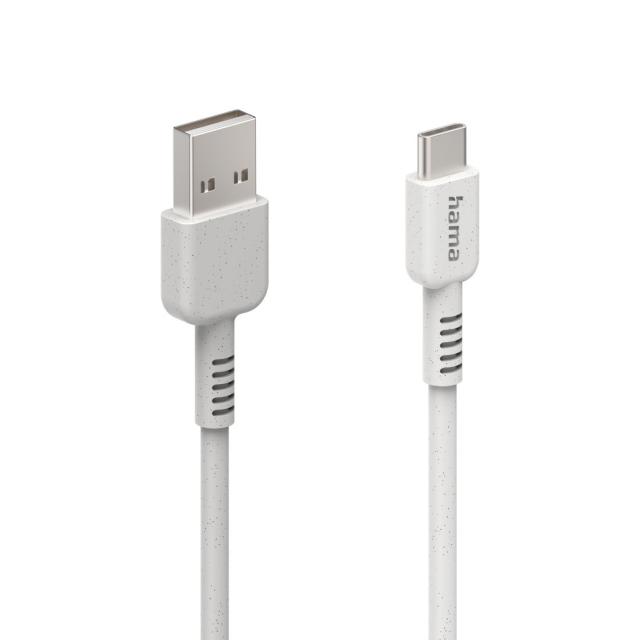 Кабел за зареждане HAMA "Eco", USB-A - USB-C, 1 м, 187281 