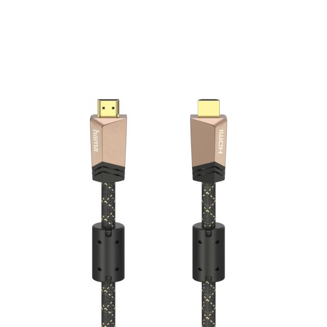 Кабел HAMA Premium, HDMI мъжко - HDMI мъжко, 1.5 м, Ферит, Позлатени конектори 