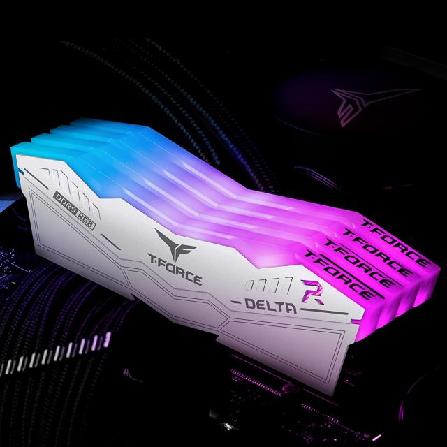 Памет Team Group T-Force Delta RGB White DDR5 32GB (2x16GB) 6000MHz CL38 