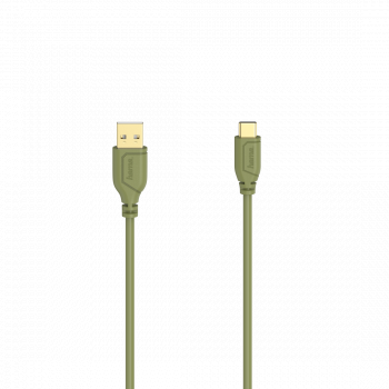 Hama Flexi-Slim Charging/Data Cable, USB Type-C - USB 2.0, 0.75 m, turtle green