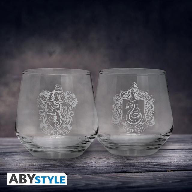 ABYSTYLE HARRY POTTER 2 Glass Set Gryffindor & Slytherin 