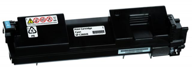 Toner Cartridge Ricoh SPC360HE, 5000 p, Cyan 