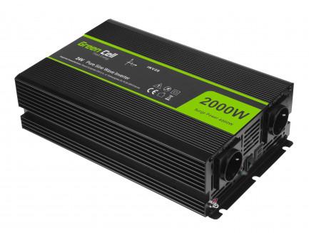 Инвертор GREEN CELL 24V/2000W  чиста синусоида 