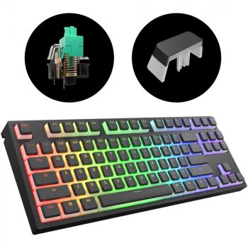 Mechanical Keyboard Dark Project KD87A Black TKL - Gateron Cap Teal Switch, RGB