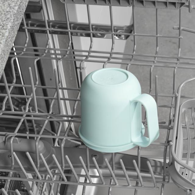 Xavax Cereal Mug To Go, with Topper, 2 Compartments, 500 + 200 ml, pastel blue/grey 