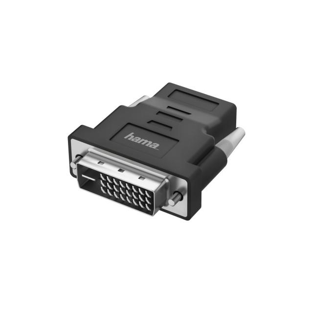 Адаптер HAMA 205169, DVI-D мъжко - HDMI женско, Ultra-HD, 4K, Черен 