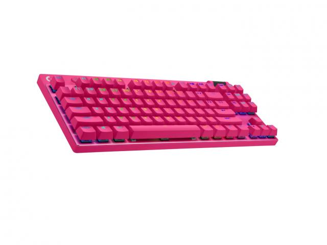 Геймърска механична клавиатура Logitech G Pro X TKL Lightspeed Tactile Switch, Magenta 