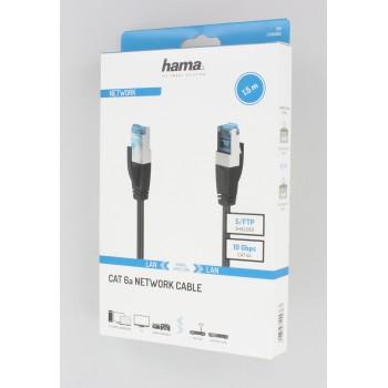 Мрежов пач кабел HAMA S/FTP, CAT 6a, RJ-45 - RJ-45, 10Gbit/s, 1.5 m, Черен 