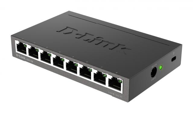 Суич D-Link DGS-108/E, 8 портов, 10/100/1000, Gigabit, метален корпус 