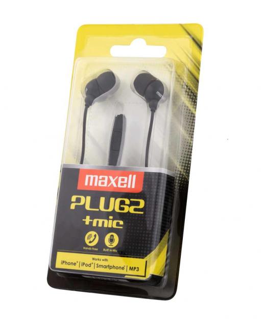 Earphones with microphone MAXELL PLUGZ black 