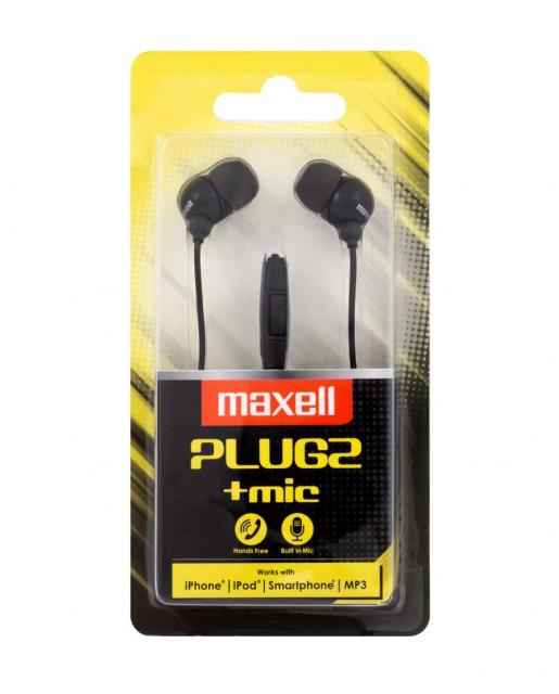 Earphones with microphone MAXELL PLUGZ black 