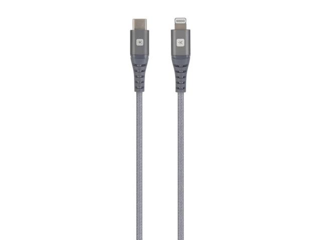 Skross USB-C to Lightning Cable, Metal Braiding, 1.2 m, Grey 