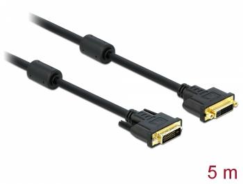 Delock Extension cable DVI 24+1 male > DVI 24+1 female 5 m black