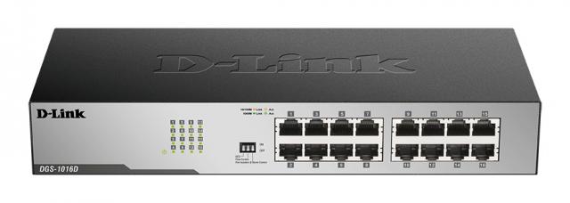 Суич D-Link DGS-1016D/E, 16 портов 10/100/1000, Desktop, rack mount 