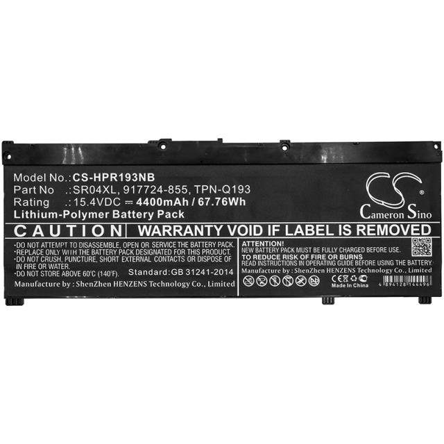 Батерия за лаптоп HP Omen 15-ce000ng; Pavilion 15-CE015DX  SR04XL LiPo  15,4V 4400mAh CAMERON SINO 