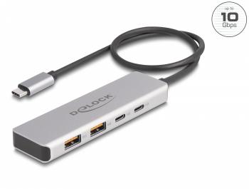 Delock USB 10 Gbps USB Type-C Hub - 2 x USB Type-A and 2 x USB Type-C