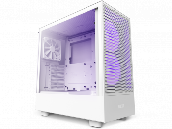 Case NZXT H5 Flow RGB Matte White, Mid-Tower