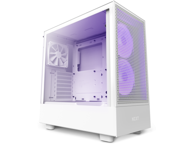 Кутия NZXT H5 Flow RGB Matte White, Mid-Tower 