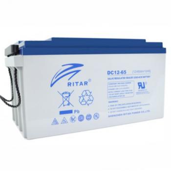 Lead Battery AGM Deep cycle  for solar systems RITAR (DC12-65)12V/65Ah -350 / 167 /182 mm  F5/M8 / F11/M6  RITAR