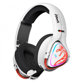 Gaming headphone A4TECH Bloody MR720 Naraka, RGB, Bluetooth + USB, White