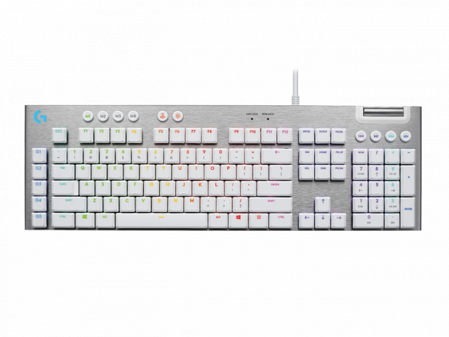 Геймърска механична клавиатура Logitech G815 White, Lightsync RGB, Tactile суичове 