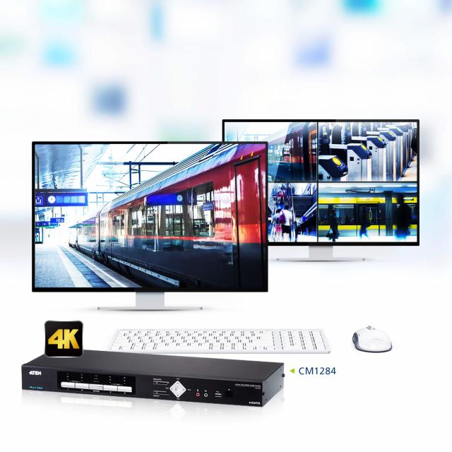 KVM превключвател ATEN CM1284-AT-G, 4 порта, USB, 4K, HDMI, Multi-View 