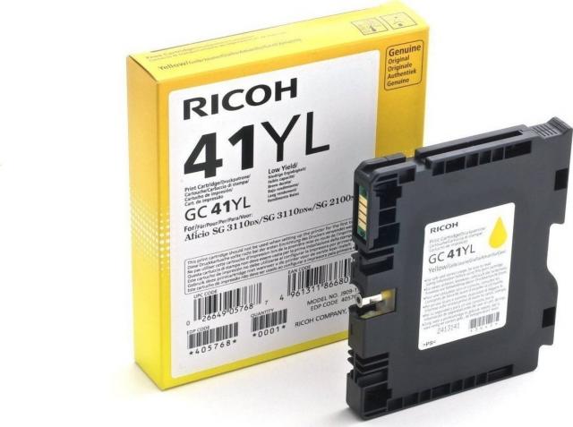 Gel ink RICOH GC 41YL, GelJet SG 2100N/2100DN, 600 pages, Yellow 