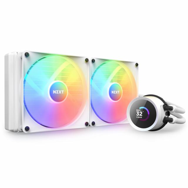 Охладител за процесор NZXT Kraken 280 RGB White, LCD Display 