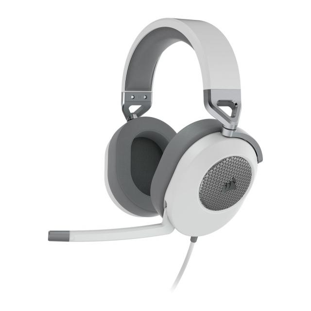 Геймърски слушалки с микрофон Corsair HS65 - White 