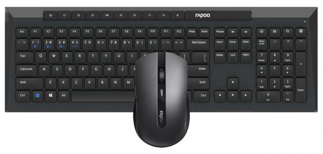 Wireless Keyboard Set RAPOO 8210M, Multi mode, Black 