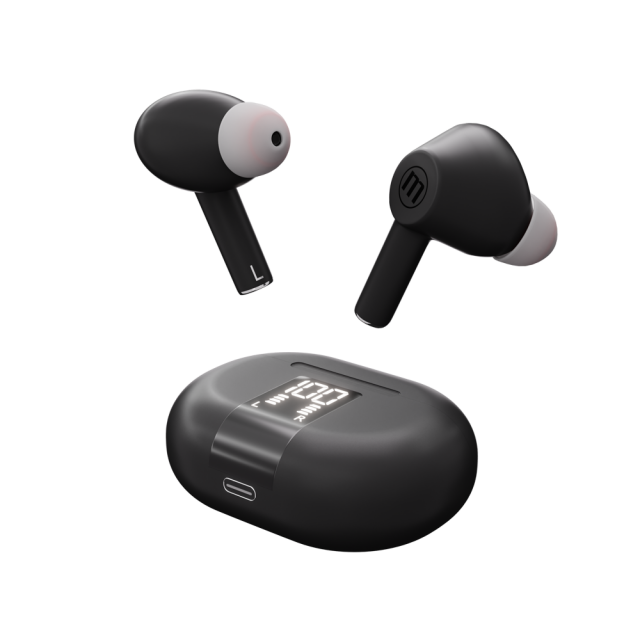 Bluetooth Headset MAXPODS active noise cancelling black  MAXELL Truewireless 
