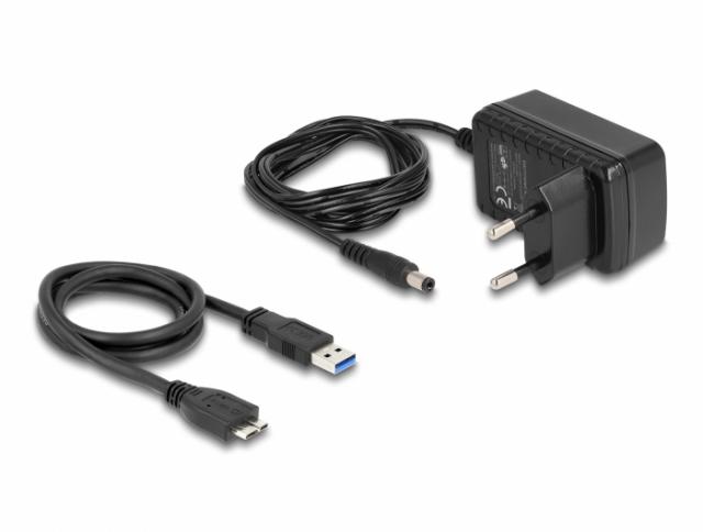 Конвертор Delock, SuperSpeed USB 5 Gbps (USB 3.2 Gen 1) - SATA 6 Gbps, Вкл. захранване 