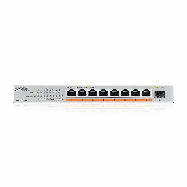 Switch ZyXEL XMG-108HP 8 Ports 2,5G + 1 SFP+, 100W total PoE++ Desktop MultiGig unmanaged Switch 