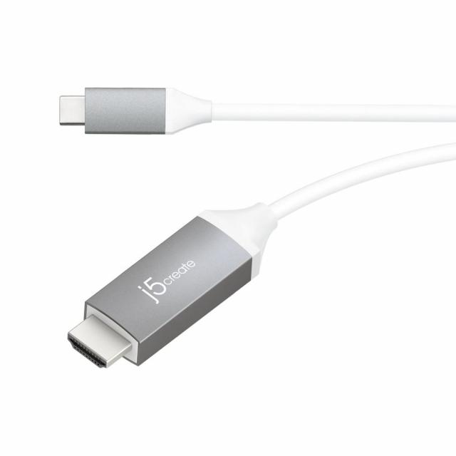 Кабел j5create JCC153G, USB-C мъжко - HDMI мъжко, 1.8 m, Бял 