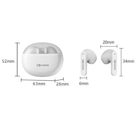 A4tech B20 2DrumtekTrue Wireless Earphone, White 