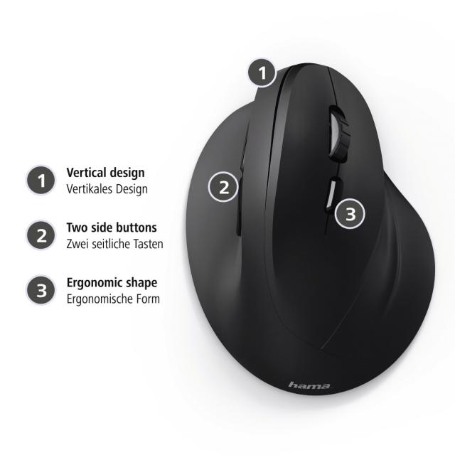 Hama Vertical, Ergonomic "EMC-500" cabled mouse, 182698 